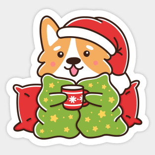 Corgi dog in pajama Sticker